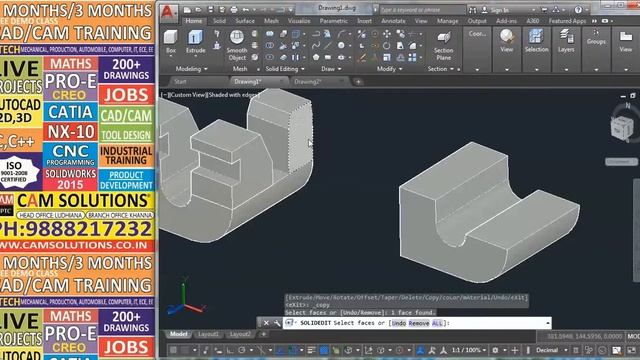 Autocad 3D Tutorial for beginners | Solid editing autocad 3d | Copy Face | Autocad 3D in hindi смотреть онлайн