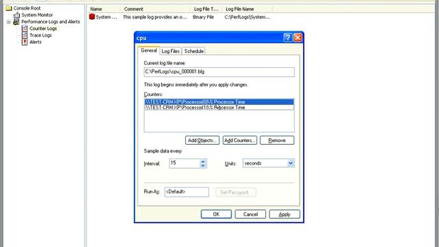 Добавление Counter Log (permmon) в Windows XP смотреть онлайн