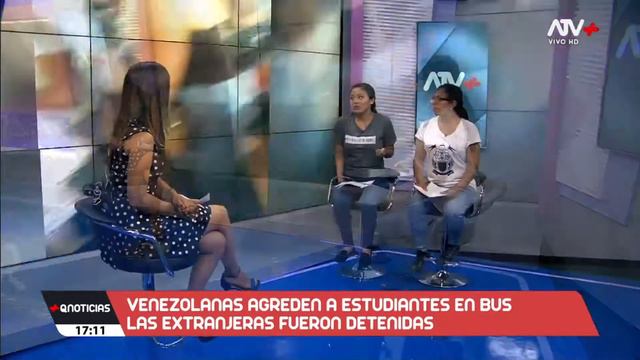 Estudiantes acusan a venezolanas de agredirlas en bus ATV+ Noticias 12 03 18 смотреть онлайн