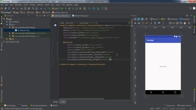 Android Studio Tutorial For Beginners (Hello World) смотреть онлайн