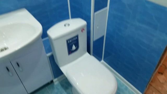 Ремонт санузла пластиковыми панелями "Дельфины" в Астрахани. смотреть онлайн
