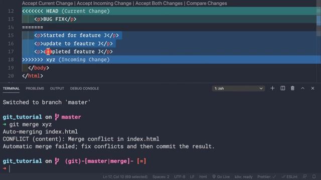 10. Git Tutorial - Branches with conflicts смотреть онлайн