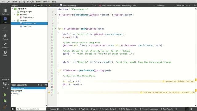 Run a function in a thread using Qt Concurrent - Qt 5 Design Patterns смотреть онлайн
