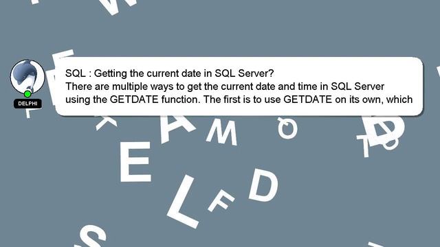 SQL : Getting the current date in SQL Server? смотреть онлайн