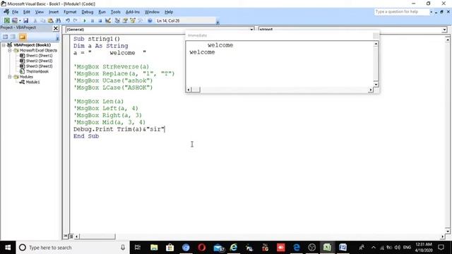 EXCEL VBA PRACTICAL SERIES 10 || BUILT IN FUNCTION USING SRTING VARIABLE смотреть онлайн