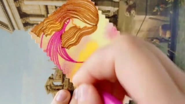 Девочка в розовом /акварель /фломастеры смотреть онлайн