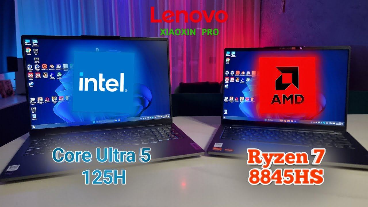 Сравнение AMD Ryzen 7 8845HS и INTEL Core Ultra 5 125H. Бенчмарки, тесты в играх и автономность. смотреть онлайн