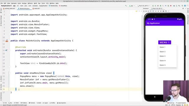 MD3 Всплывающее меню смотреть онлайн