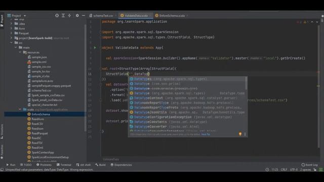 Validate Semi-structured CSV with predefined schema using Apache spark with Scala Example. смотреть онлайн