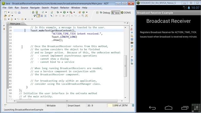 Android App Programming | Broadcast Receiver Concepts And Sample App смотреть онлайн