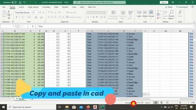 Import X,Y,Z topo survey data (elevations and codes point id) from excel to cad direct in detail смотреть онлайн