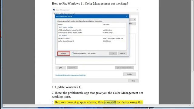 Fix Windows 11 Color Management not working error смотреть онлайн