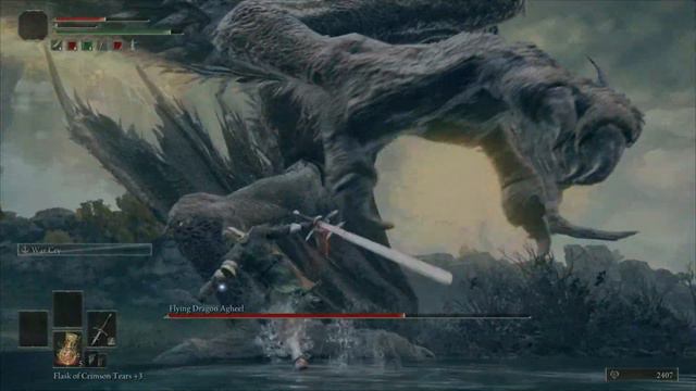 Elden Ring Flying Dragon Agheel Boss Fight Zweihander Build смотреть онлайн