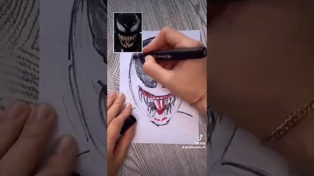 Смотреть со звуком! Учимся рисовать Венома #веном #venom смотреть онлайн