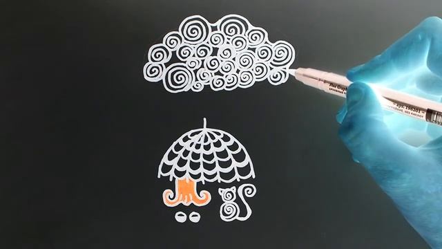 Zen art | Облако, девочка, кошка |Медитативное рисование | часть 7 смотреть онлайн