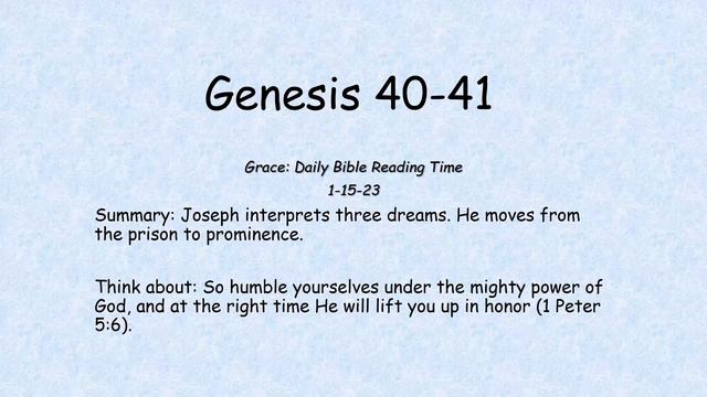 1-15-23 Genesis 40-41 смотреть онлайн
