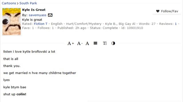 Kyle Is Great - A South Park Fanfic смотреть онлайн