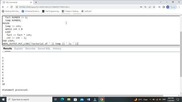 PL/SQL Loop Example смотреть онлайн