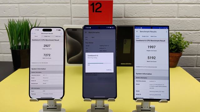OnePlus 12 vs iPhone 15 Pro Max vs S23 Ultra - Performance Test Snap 8 Gen3 смотреть онлайн