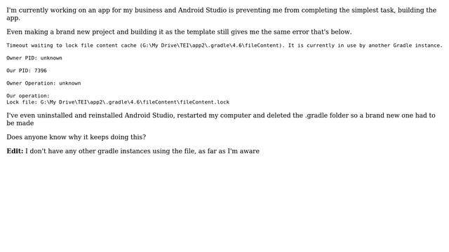 Android Studio Lock File Error смотреть онлайн