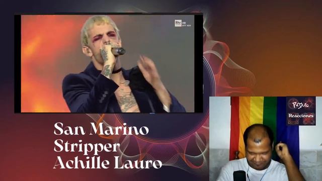 Reaction to Stripper - Achille Lauro - San Marino at Eurovision Song Contest 2022 смотреть онлайн