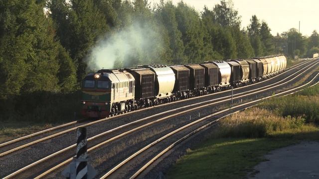 Тепловоз М62-1039 близ ст. Елгава / M62-1039 near Jelgava station смотреть онлайн