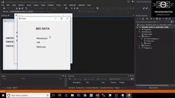 06 | How To Pass One Form Data To Another Form In Winforms C# | Windows Forms App (Hindi/Urdu)