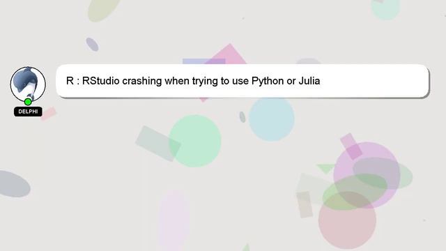 R : RStudio crashing when trying to use Python or Julia смотреть онлайн