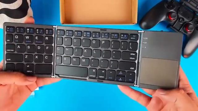 Portable Folding bluetooth Wireless Keyboard B033 Rechargeable Foldable Touchpad Keypad смотреть онлайн