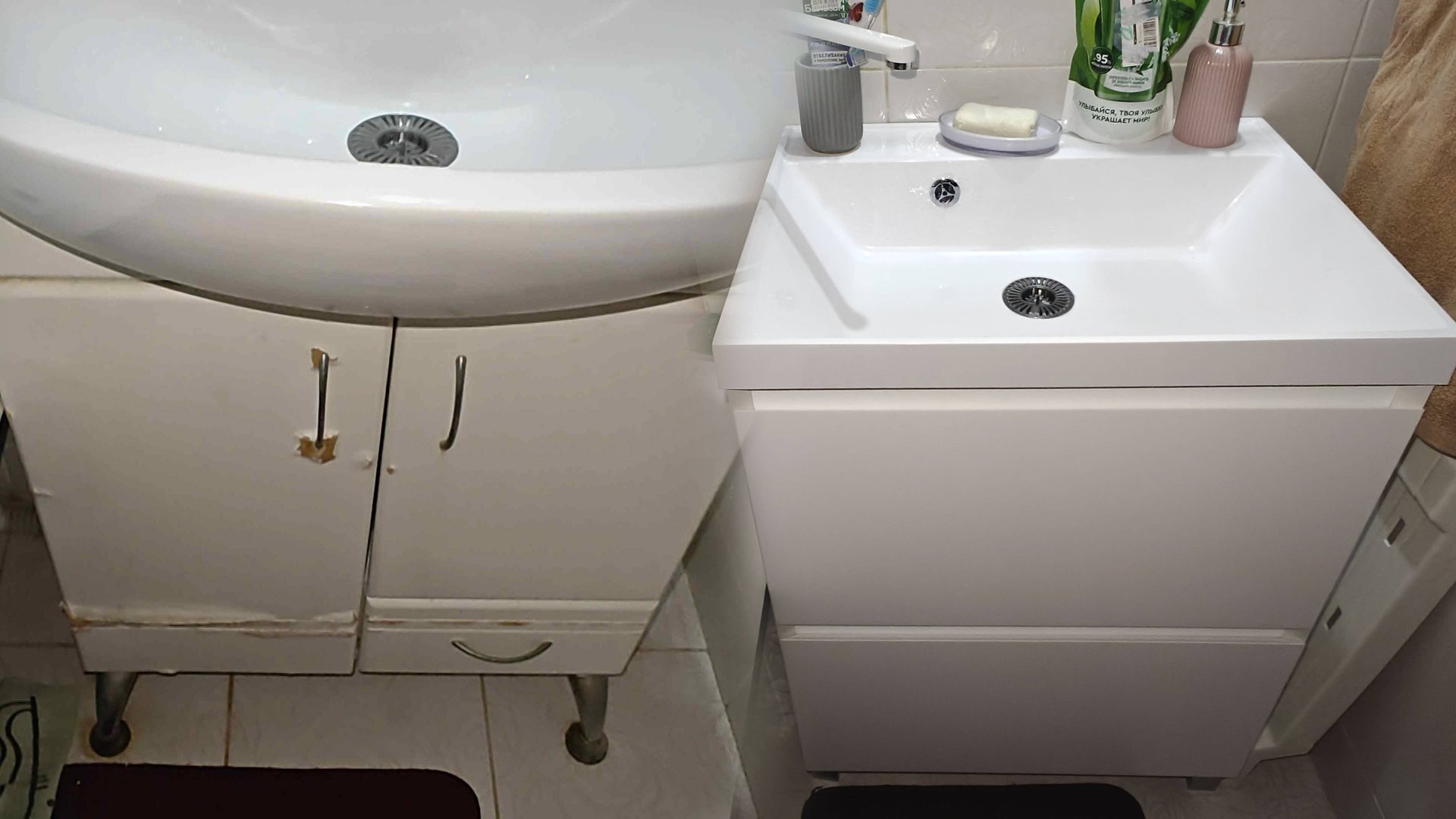 Как поменять тумбу с раковиной в ванной. Ремонт своими руками смотреть онлайн