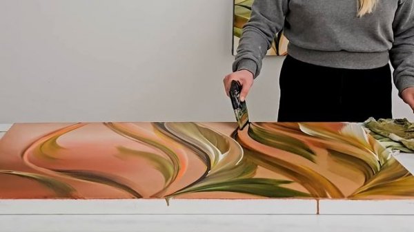 This is CRAZY (For Me!) - Red Base & Circular Motion / ? Nature Acrylic Painting