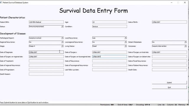 Patient Survival Database System with Python and PyQt5 GUI Development смотреть онлайн