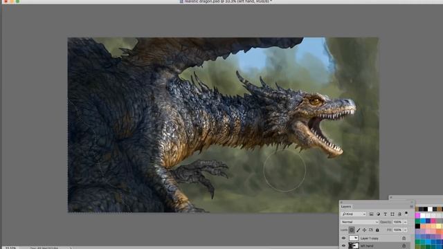 Painting A Hyper Realistic Dragon In Photoshop!