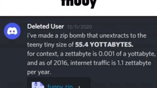 I have made a 55.4 Yottabyte zip bomb смотреть онлайн