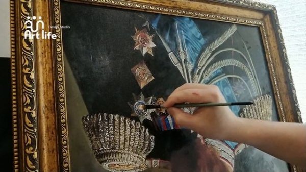 Покрытие картины структурным гелем в Art Life