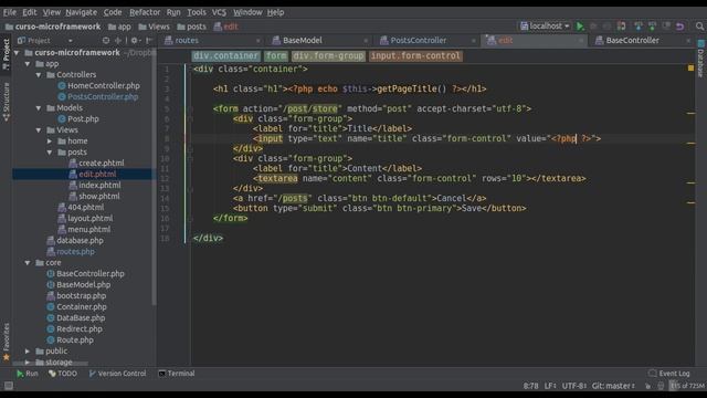#27 Curso PHP Micro Framework do zero - Atualizando dados no banco parte 01 смотреть онлайн
