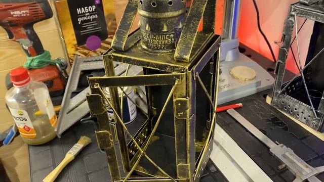 Железнодорожный свечной фонарь, СССР 1952г. Реставрация и декорирование. смотреть онлайн