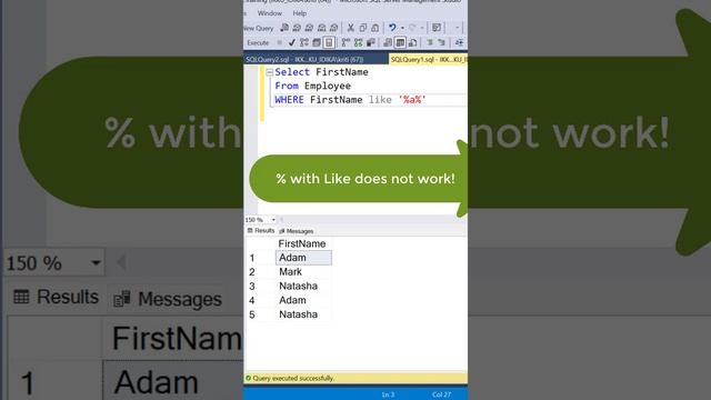 SQL Trick | Match single character | Pattern Matching | Like #sqltips смотреть онлайн