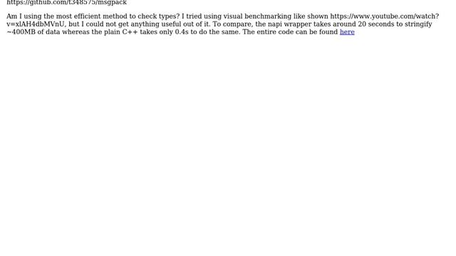 Code Review: Simple NAPI wrapper around self written C++ msgpack, horrible performance смотреть онлайн