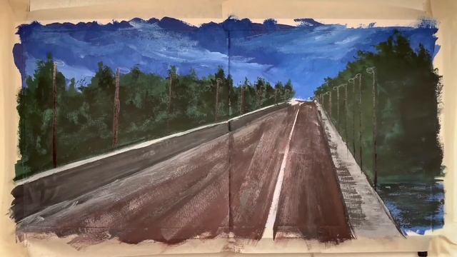 Заполняю скетчбук гуашью | Gouache sketchbook painting | простой ночной пейзаж гуашью смотреть онлайн