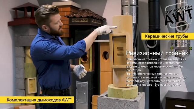 Ревизионный тройник Дымохода AWT смотреть онлайн