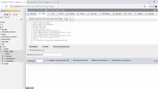 Pengunaan dan Cara Membuat Trigger di localhost phpmyadmin смотреть онлайн