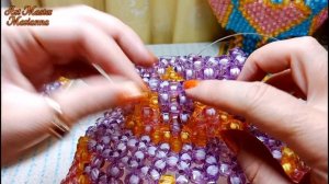 2/3 Ваза для фруктов на ножке из бусин - мастер-класс