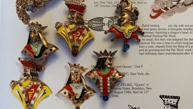 Карточные короли , коллекция брошей 1946 года #vintagejewelry #винтажныеукрашения
