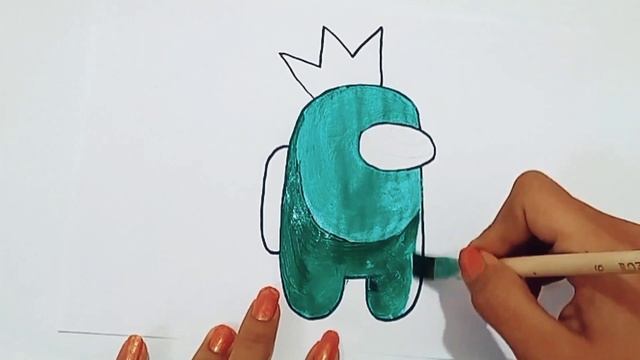 How to Draw and Paint AMONG US Game Character/How to draw among/Using watercolor смотреть онлайн