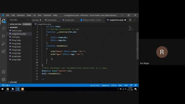 PHP Constructor and Destructor | __construct() and __destruct() function in php | magic methods смотреть онлайн