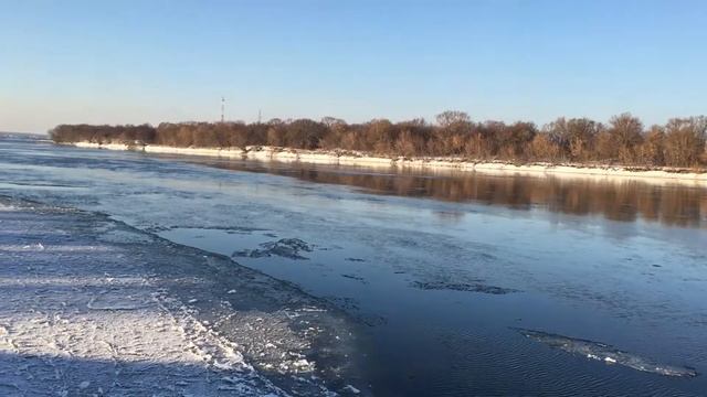 Паром, р.Ока, с.Дединово, Зима смотреть онлайн