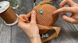 Стильная панама  крючком из рафии/JiJi вязание