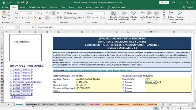 ?? LIBRO de INGRESOS y GASTOS en Excel con Recargo de Equivalencia ? смотреть онлайн