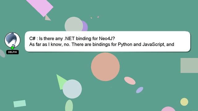 C# : Is there any .NET binding for Neo4J? смотреть онлайн
